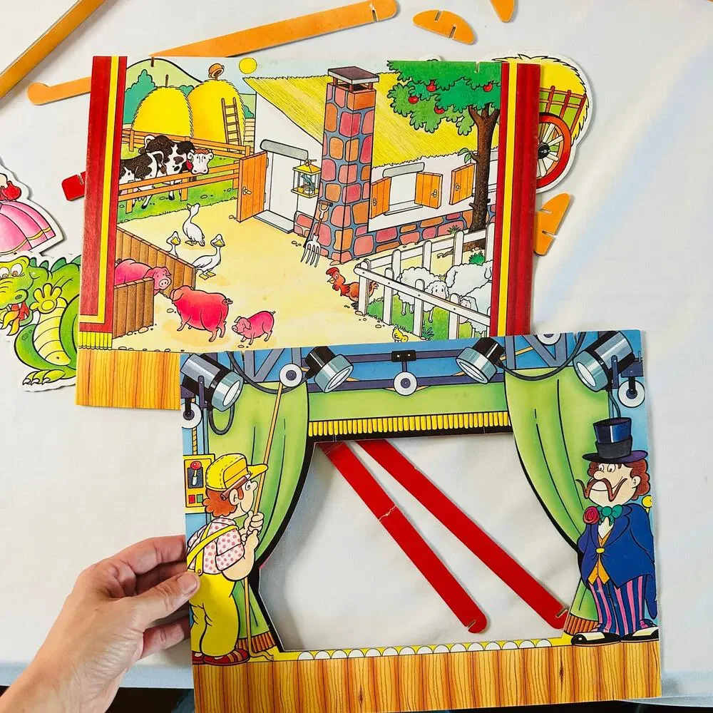 Vintage 80s Theatre Dual-Sided Medieval Fairy Tale Set Made in Spain